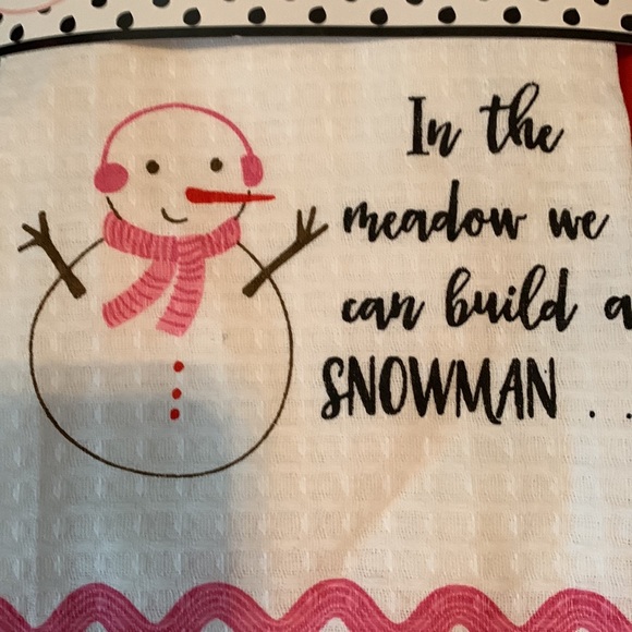 ☃️Snowman mitt potholder towel set In the Meadow we can build a snowman gift - Picture 2 of 5